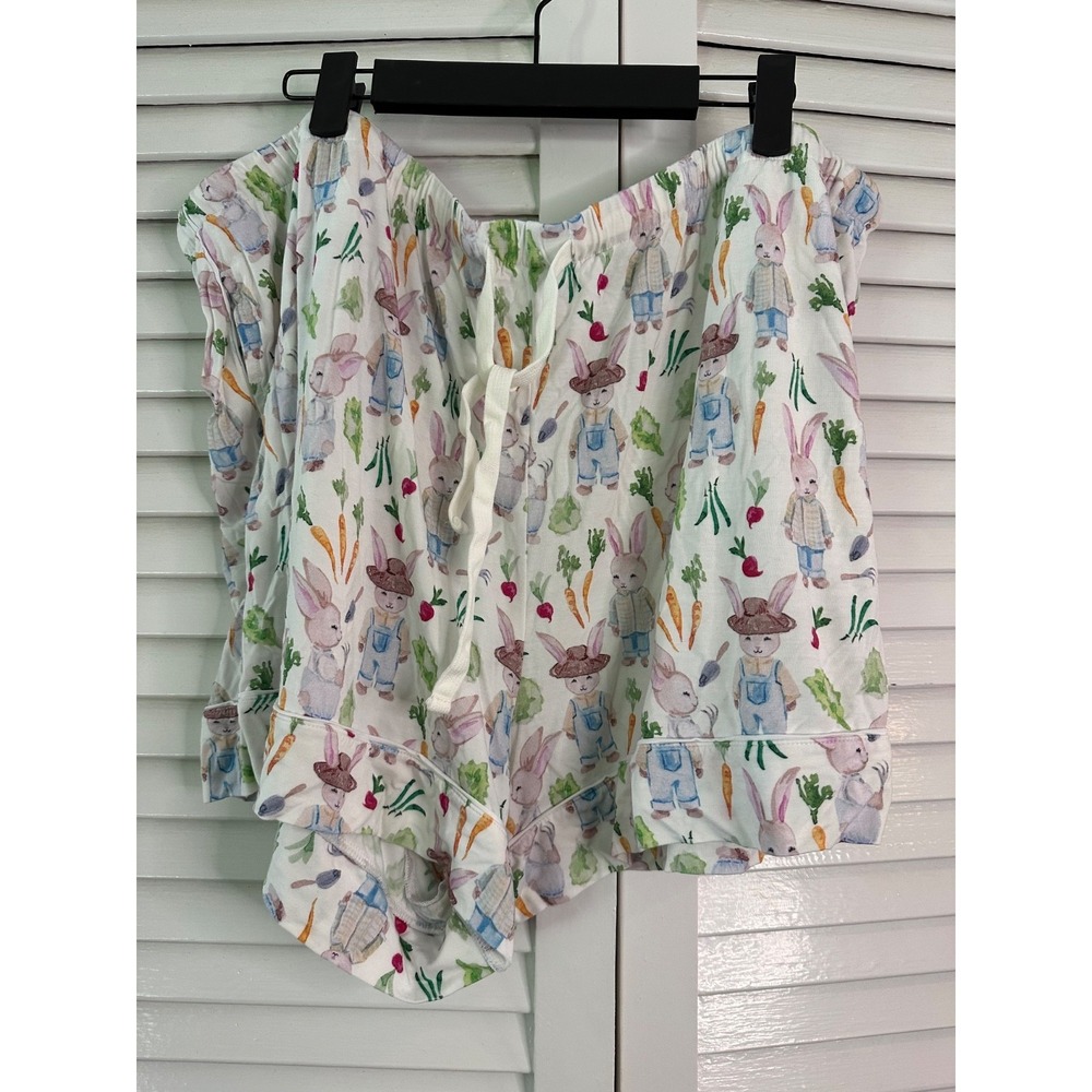 Posh Peanut Size 3XL Garden Bunny Print Super Soft Bamboo Pajama Sleep Shorts